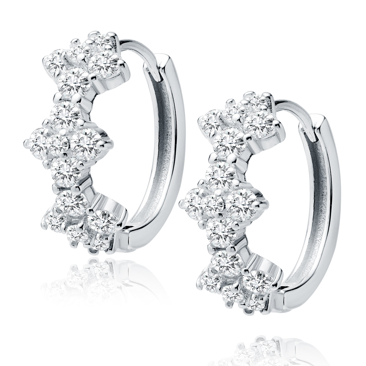 Silver Earrings - Hoop With Zirconias Z2113DER_W