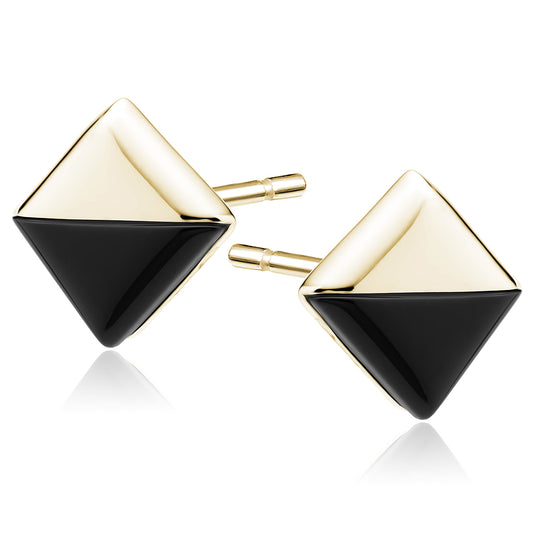 Gold-plated, Silver Earrings With Black Onyx Z2111EG_OB
