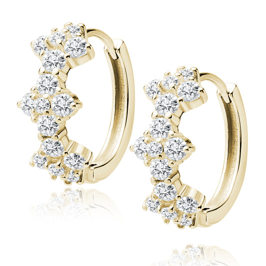 Gold-plated, Silver Earrings - Hoop With Zirconias Z2113DEG_W