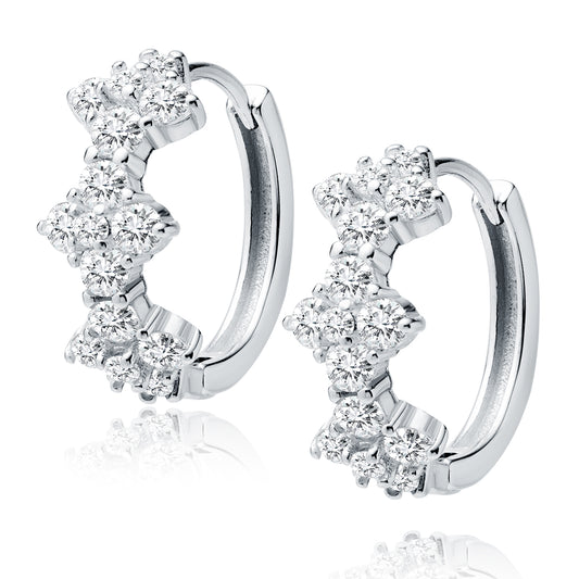Silver Earrings - Hoop With Zirconias Z2113DER_W
