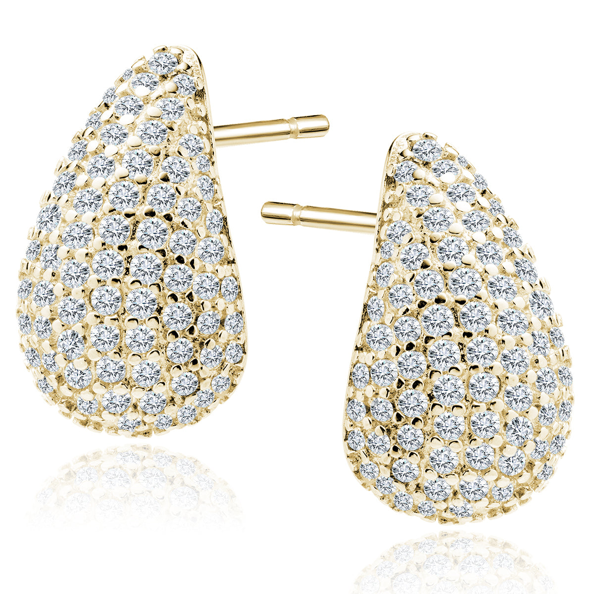 Gold-plated, Silver Earrings - Drops With White Zirconias Z2115EG_W